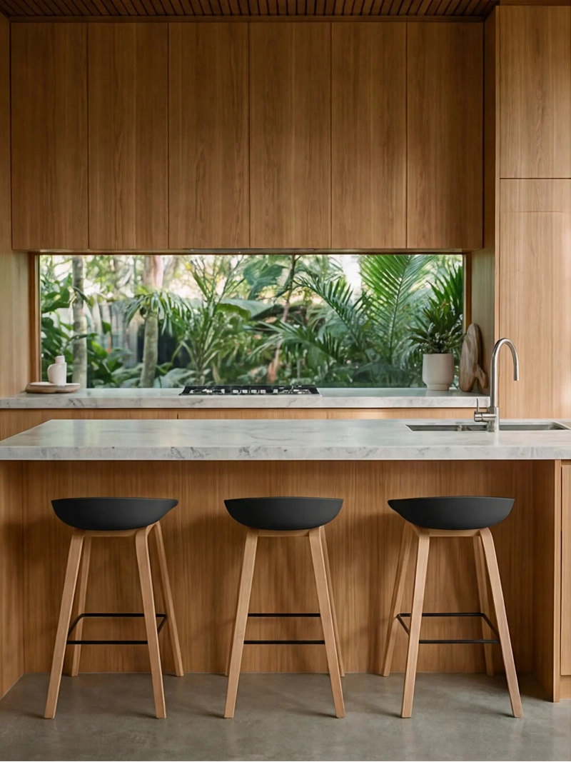Daxer 75 cm Nordic Taburete de Bar | Estilo y Madera Maciza | FurnMod