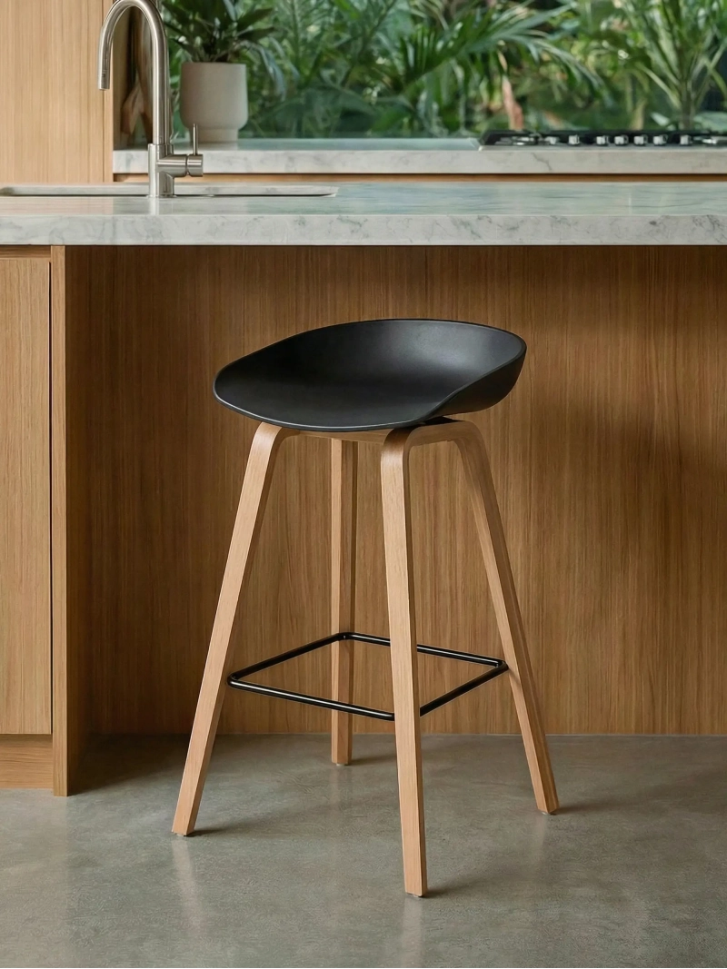 Daxer 75 cm Nordic Taburete de Bar | Estilo y Madera Maciza | FurnMod