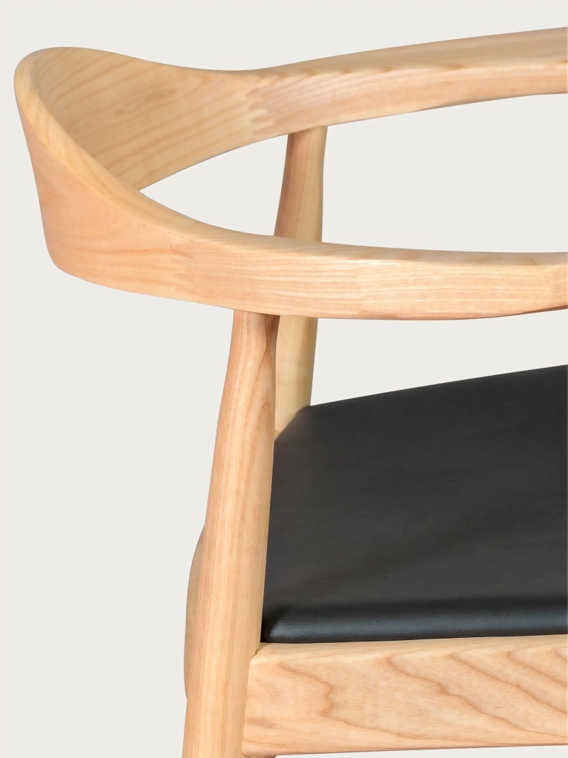 Santon chair in ash wood and eco-leather cushion FurnMod