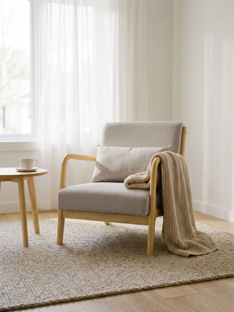 Poltrona Scandinavo Colmar con cuscino lombare | FurnMod