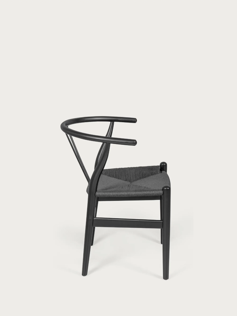 Silla escandinava de madera de haya natural y cuerda ecológica - Wish FurnMod - 17