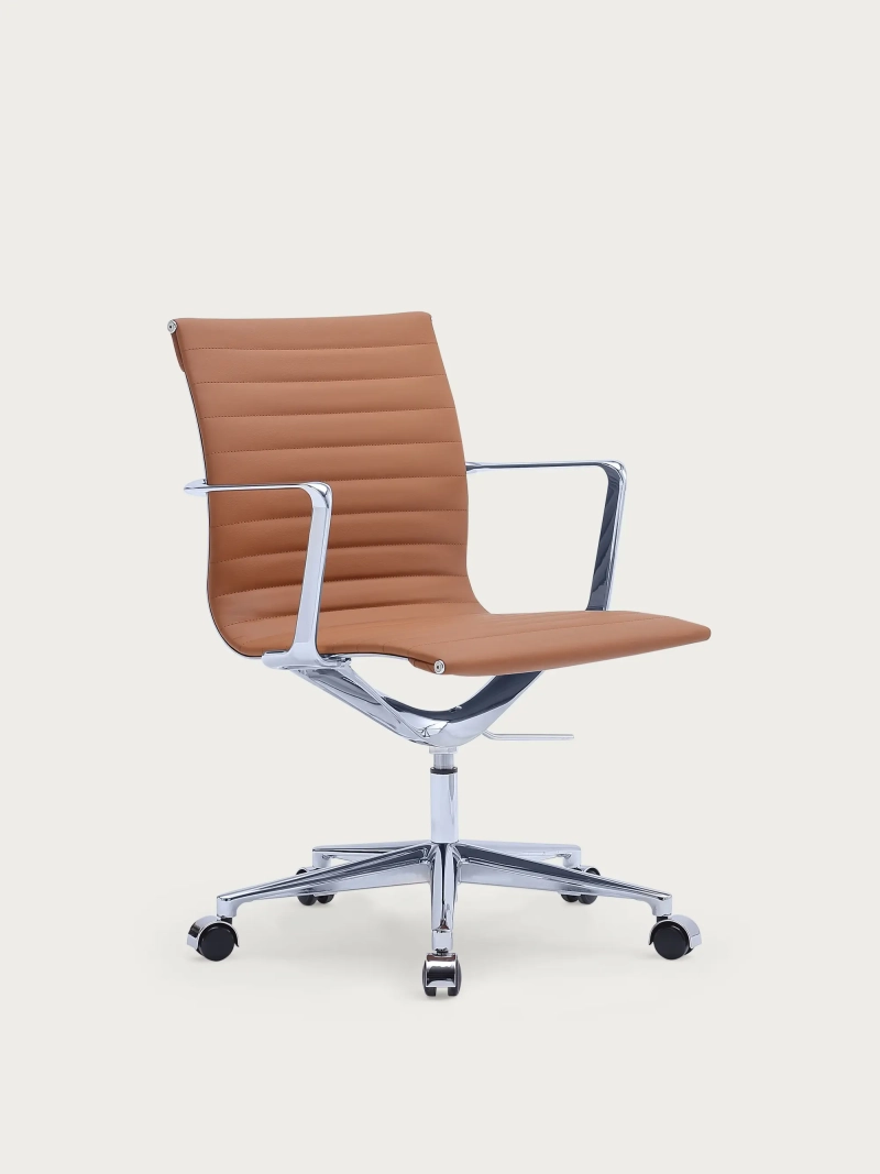 Premium Leather Executive Office Chair with low back - Task Ribs FurnMod - 11