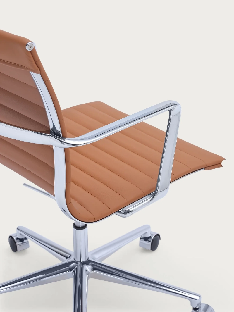 Scaun de birou executiv din piele Premium cu spătar redus - Task FurnMod - 11