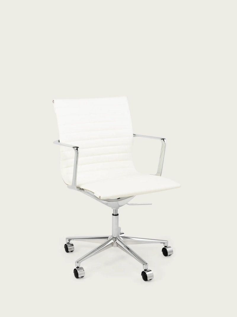 Sedia da ufficio direzionale in pelle premium con schienale basso - Task FurnMod - 20