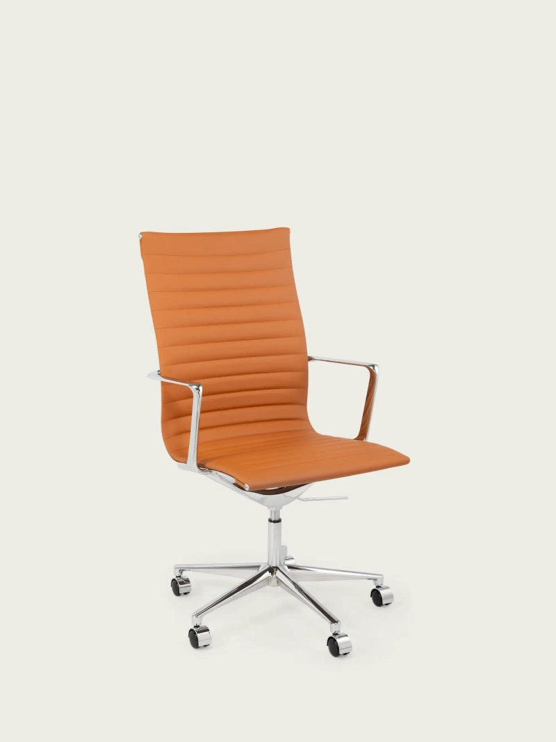 Silla de oficina ejecutiva ergonómica de piel de primera calidad - Task Ribs FurnMod - 11