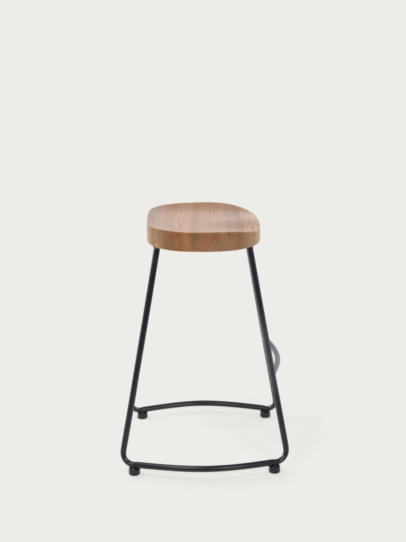Industrial High Bar Stool Portland | Solid elm wood