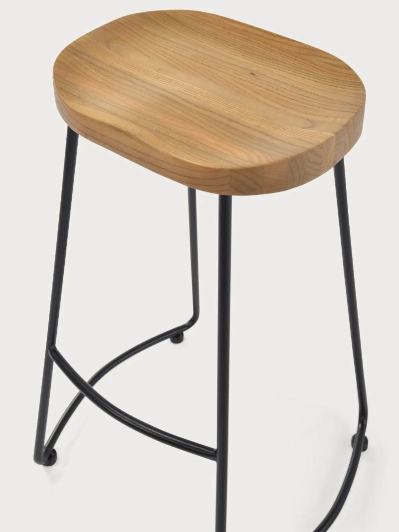 76cm Industrial High Bar Stool Portland | Real solid wood
