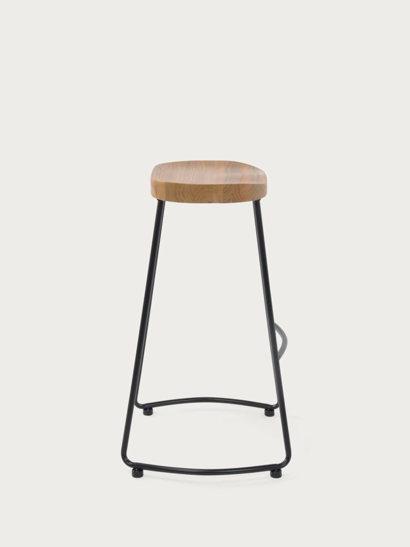 taburete alto industrial de 76cm Portland | Madera maciza real