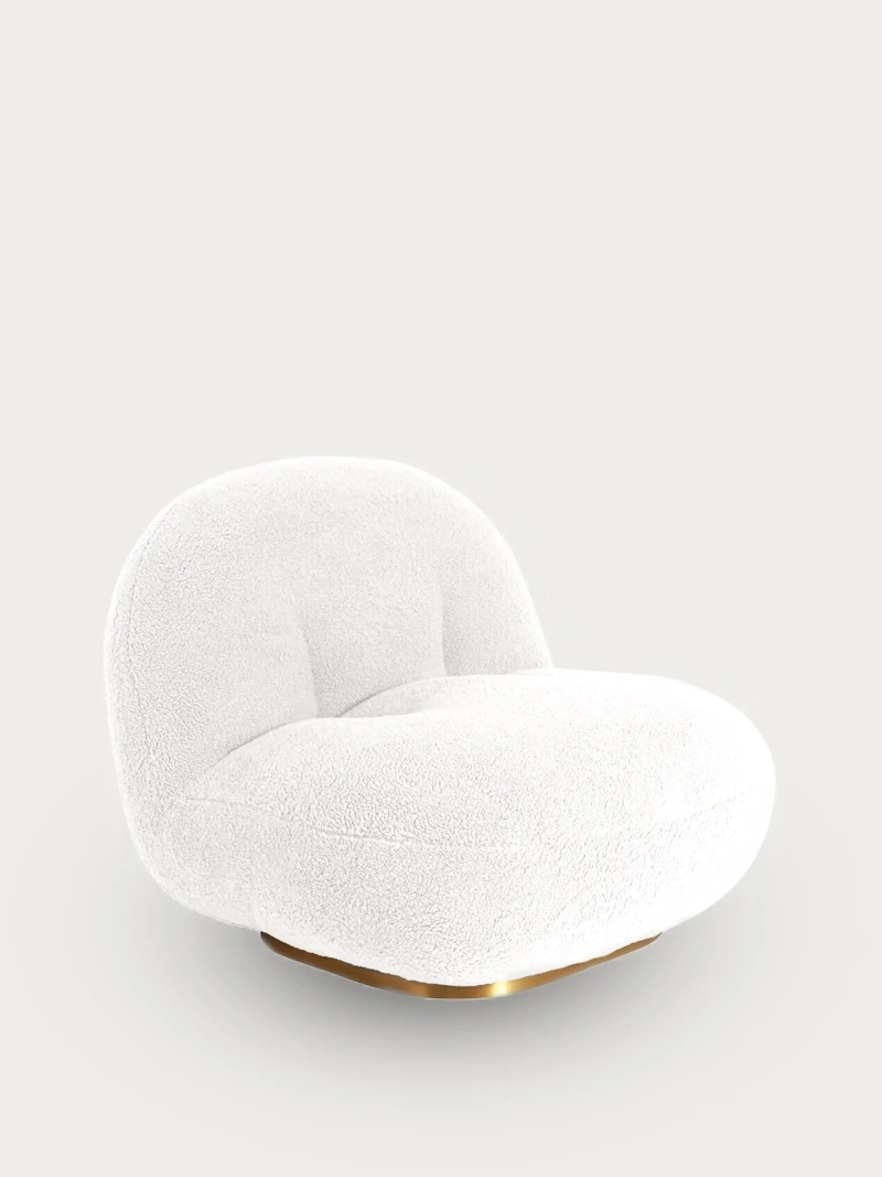 Ibiza Designer Sessel aus Baumwolle, drehbar und bequem