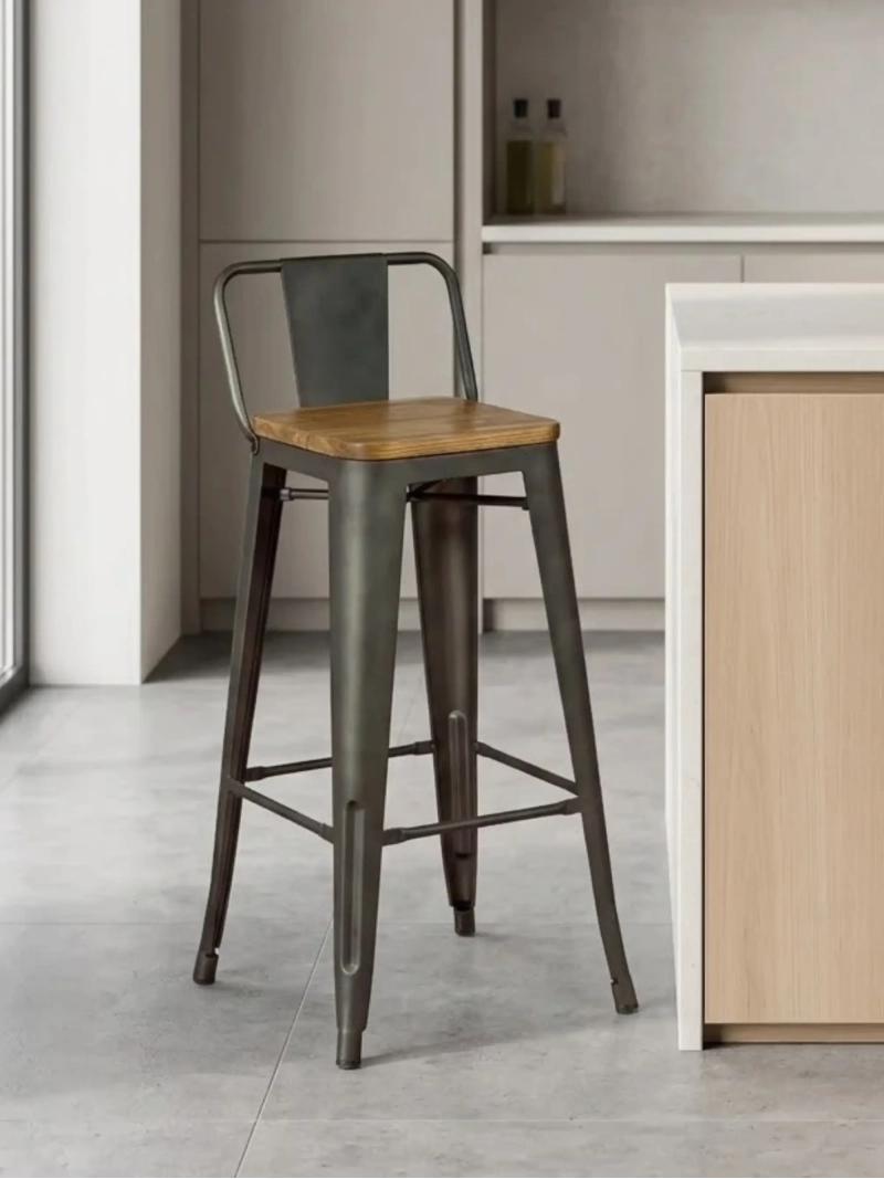Taburete alto de bar Bistro con respaldo | Estabilidad y diseño