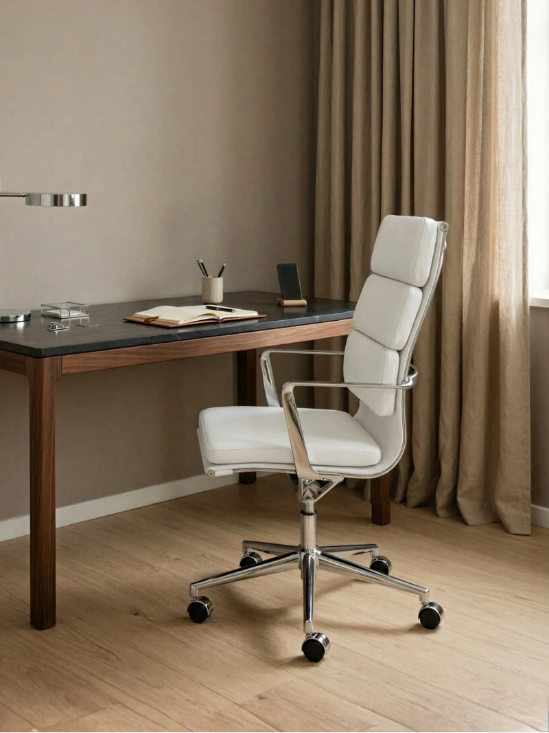 Silla de escritorio Task respaldo alto | Piel italiana y diseño ergonómico
