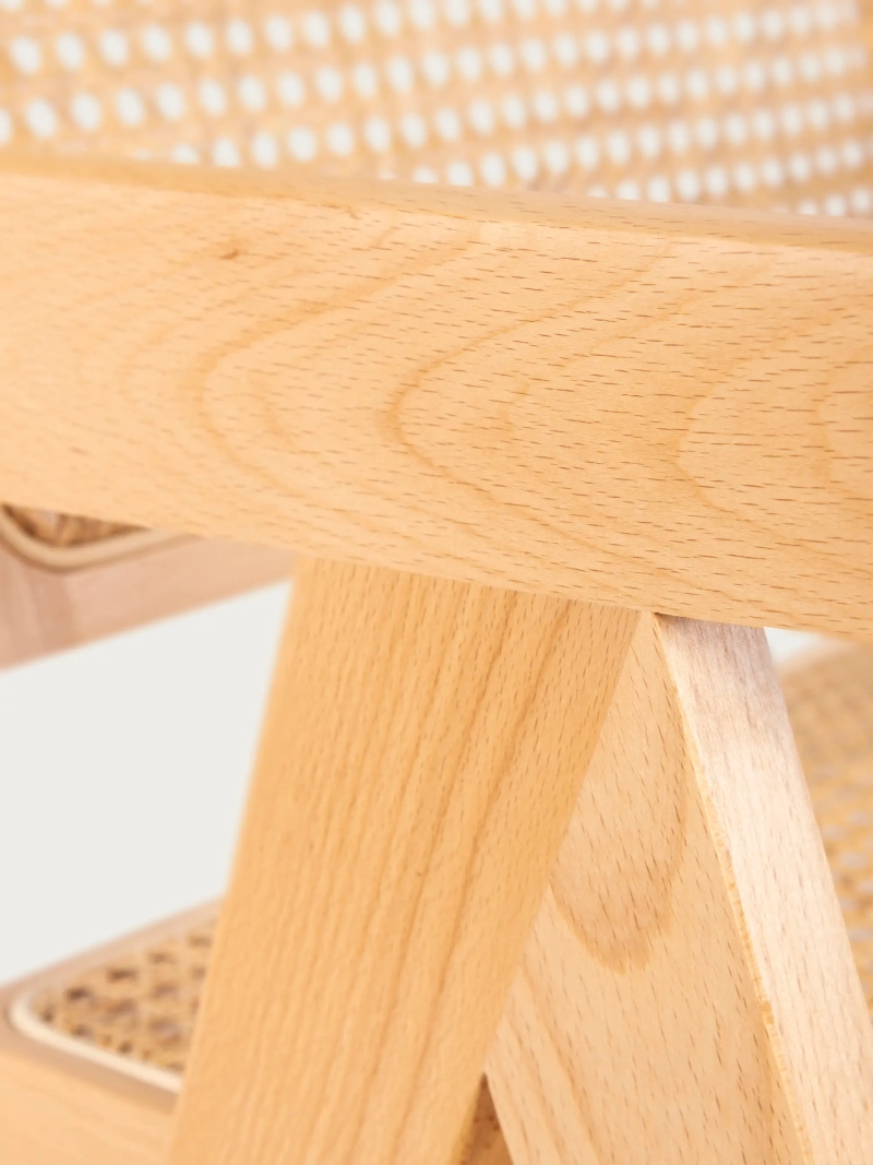 Silla clásica con reposabrazos en ratán natural y madera de fresno - Compass FurnMod - 1