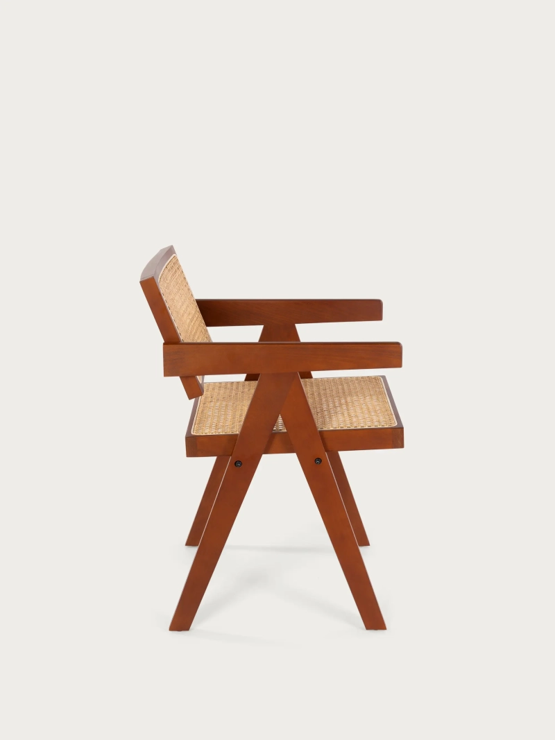 Stolička Compass jaseň a ratan s podrúčkami : FurnMod