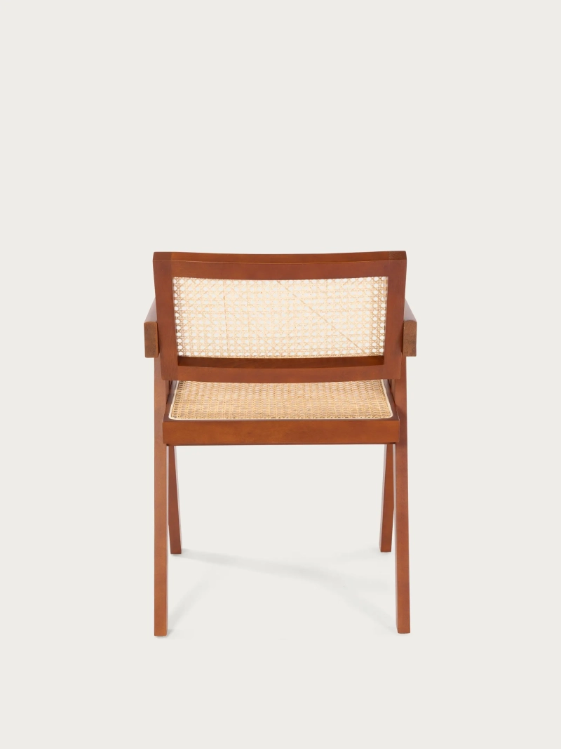 Silla Compass fresno y ratán con reposabrazos | FurnMod