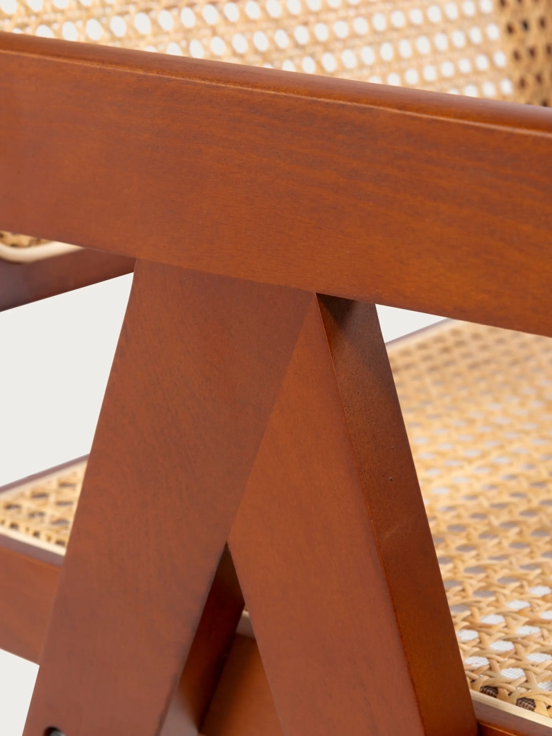 Chair Compass ash and rattan with armrests : FurnMod
