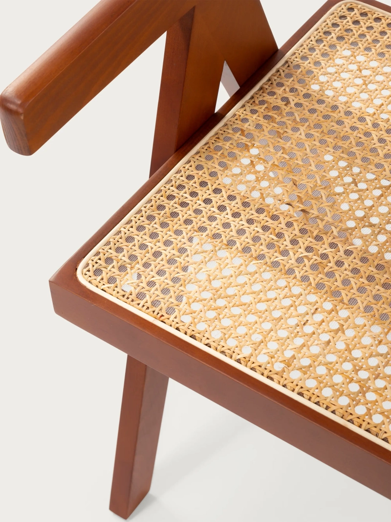 Chair Compass ash and rattan with armrests : FurnMod