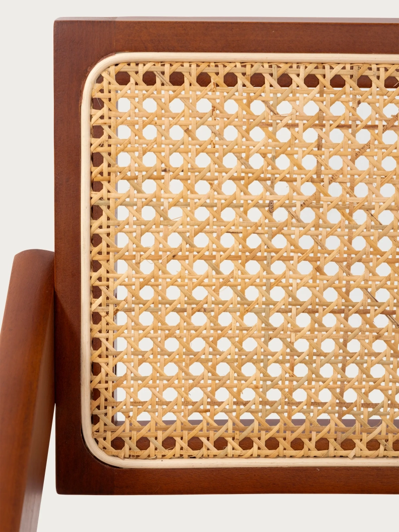 Chair Compass ash and rattan with armrests : FurnMod