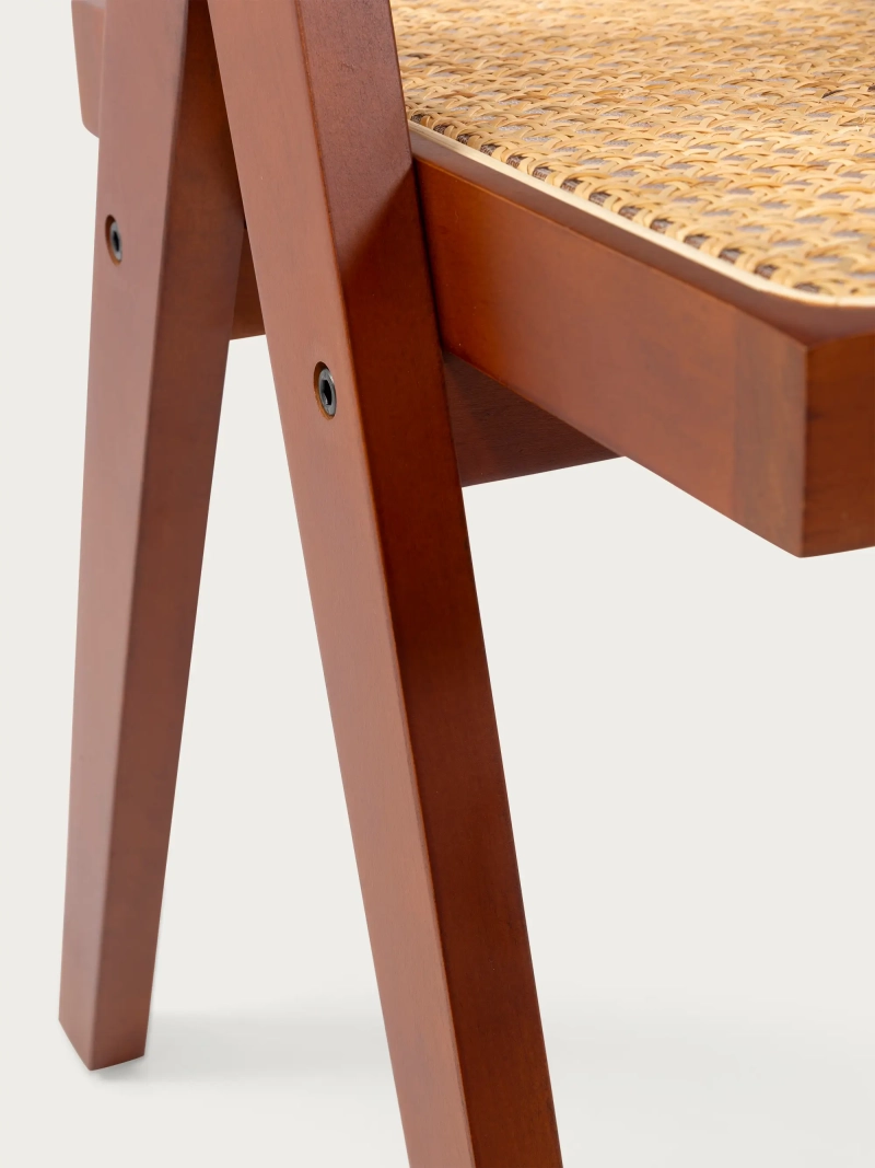 Stuhl Compass Esche und Rattan mit Armlehnen : FurnMod