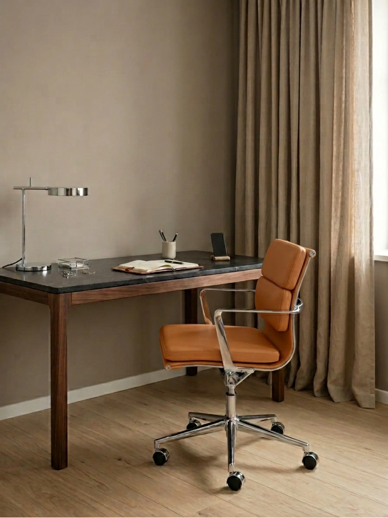 Pisarniški stol Task premium - italijansko usnje in ergonomska zasnova