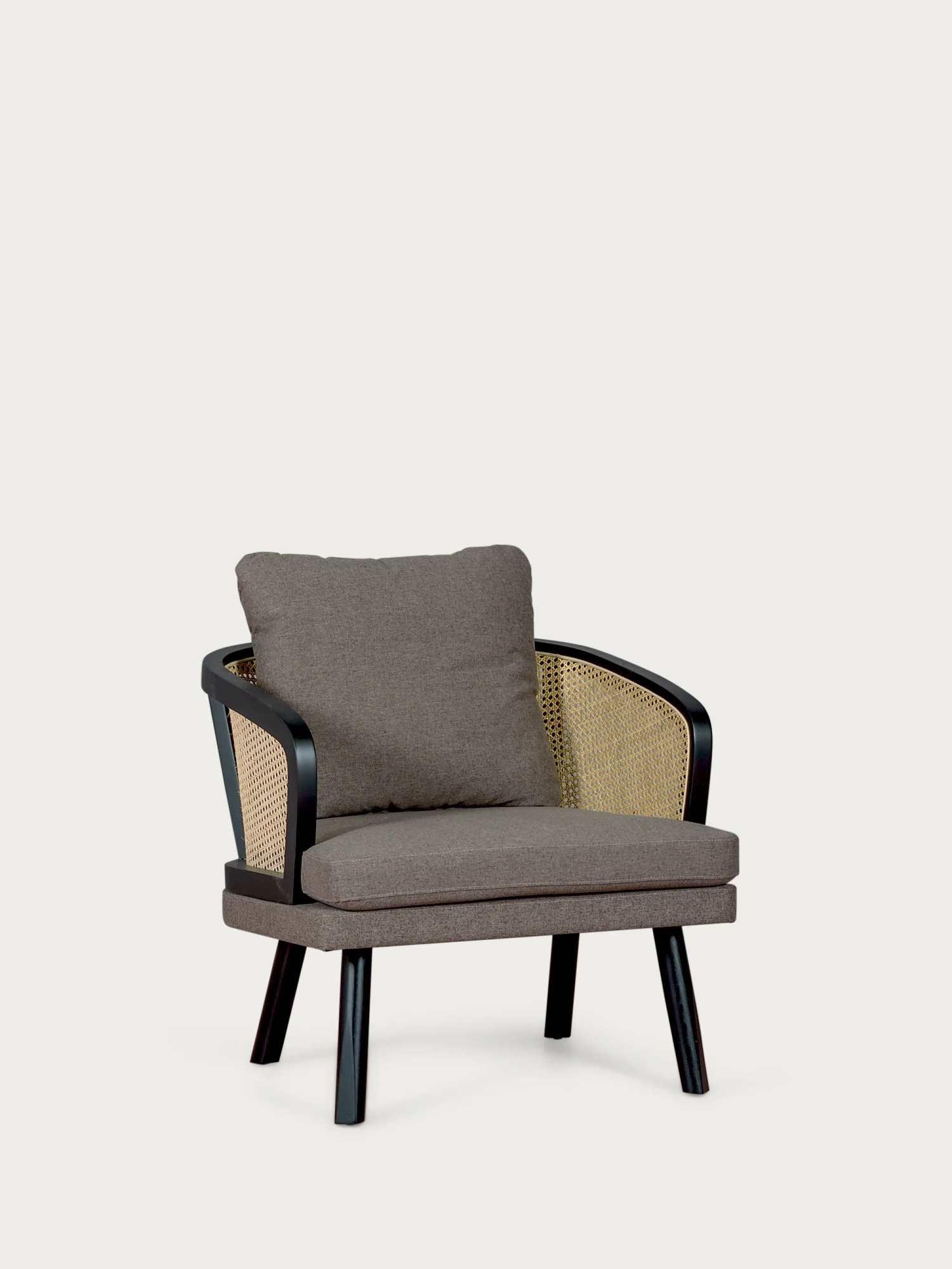 Classic armchair in natural rattan with wooden structure - Leeds FurnMod - 1