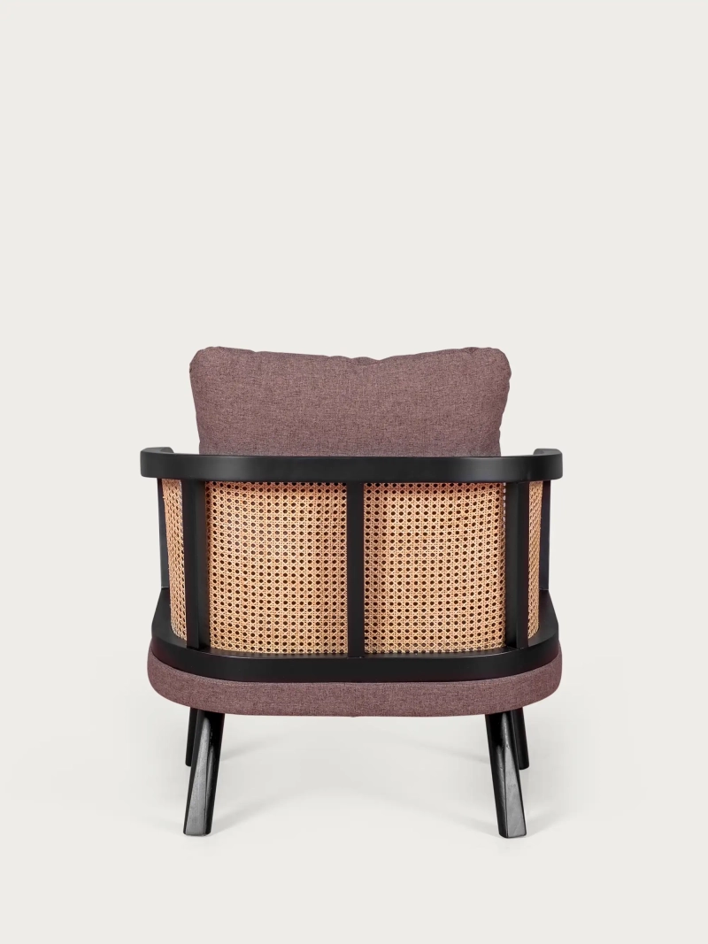 Klassieke fauteuil in natuurlijk rotan met houten structuur - Leeds FurnMod - 6