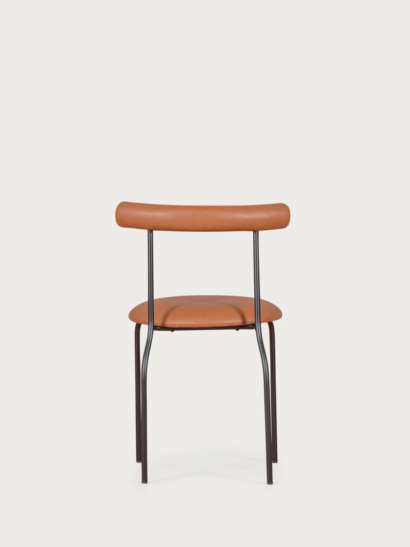 Industrial style dining chair upholstered in eco-leather - Elbow FurnMod - 3