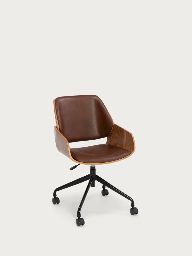 Silla de oficina «Cleveland» de estilo retro en imitación de cuero