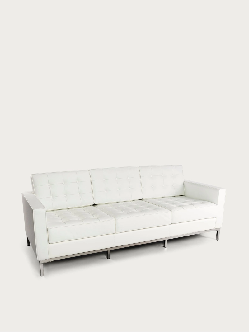 Moderne driezitsbank van Italiaans leer - Venice FurnMod - 1