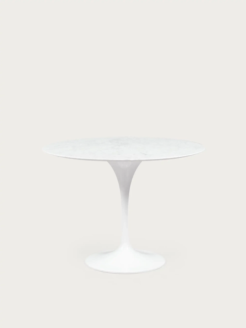 Mesa de comedor redonda de alta gama en mármol blanco de Carrara (100 cm) - Dining Lotus FurnMod - 6