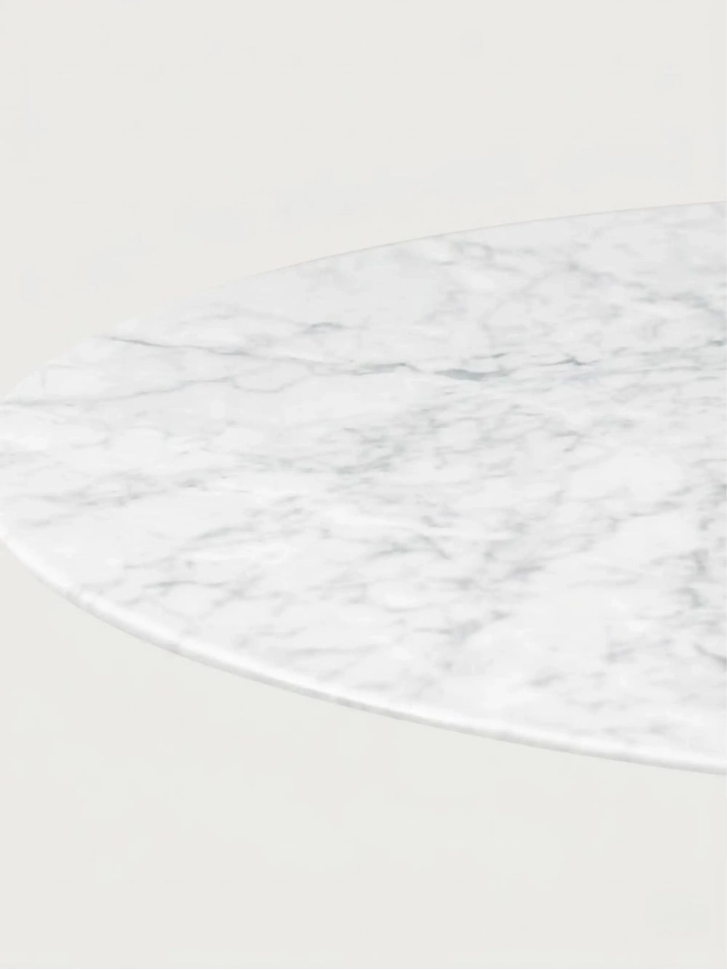 High-end round dining table in Carrara marble (120cm) - Stratus FurnMod - 1