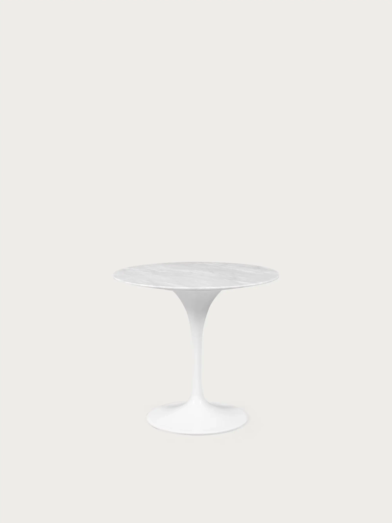 Luksuriøst rundt spisebord i hvid Carrara-marmor (80 cm) – Dining Lotus FurnMod - 6