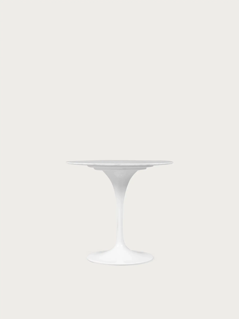 High-end round dining table in white Carrara marble (80cm) - Dining Lotus FurnMod - 1