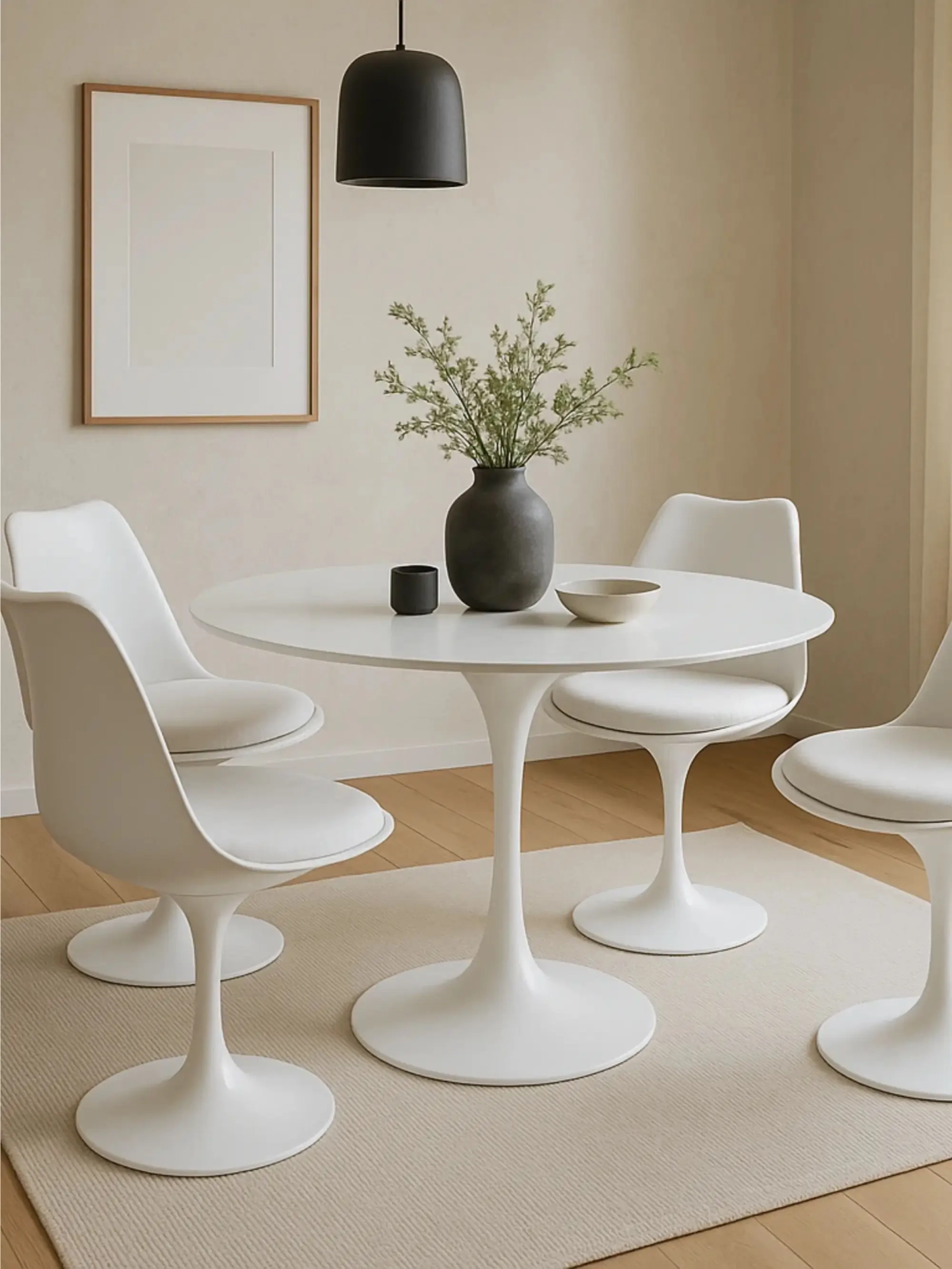 Vrhunska okrogla jedilna miza iz MDF-a (100 cm) - Dining Lotus FurnMod - 1