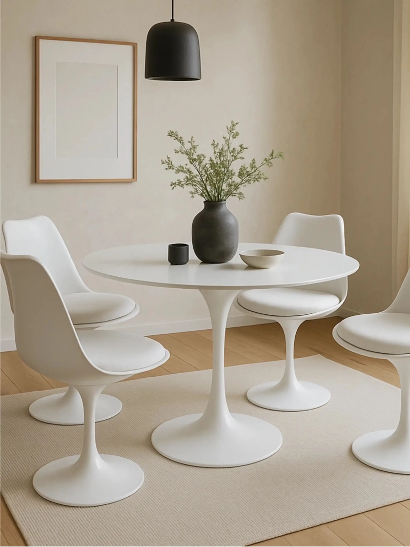 Huippuluokan design-pyöreä ruokapöytä MDF-levystä (100 cm) - Dining Lotus FurnMod - 1