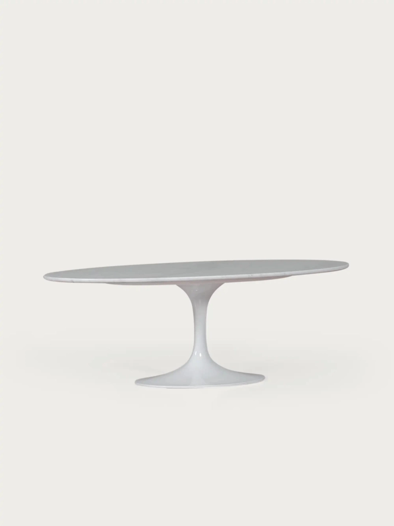 Mesa de centro ovalada de mármol Carrara – Coffee Lotus FurnMod - 7