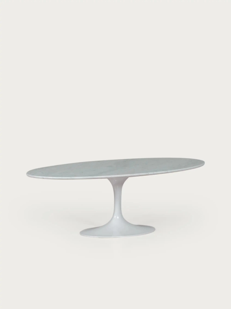 Mesa de centro ovalada de mármol Carrara – Coffee Lotus FurnMod - 7