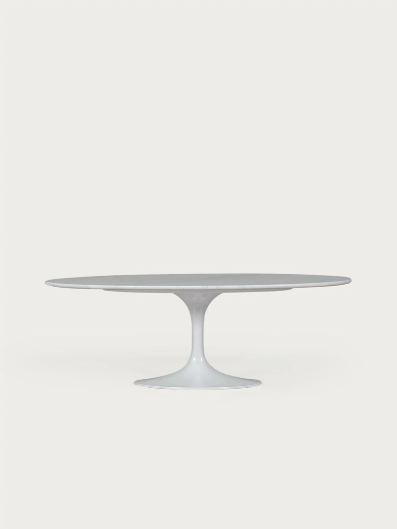 Mesa de centro ovalada de mármol Carrara – Coffee Lotus FurnMod - 7