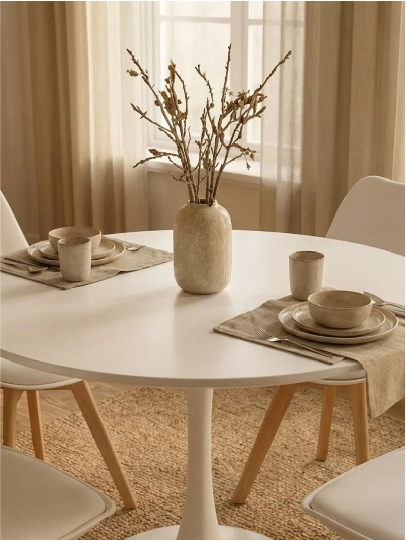 Mesa de cocina redonda con pedestal central (80 cm) - Lotus Strato FurnMod - 4