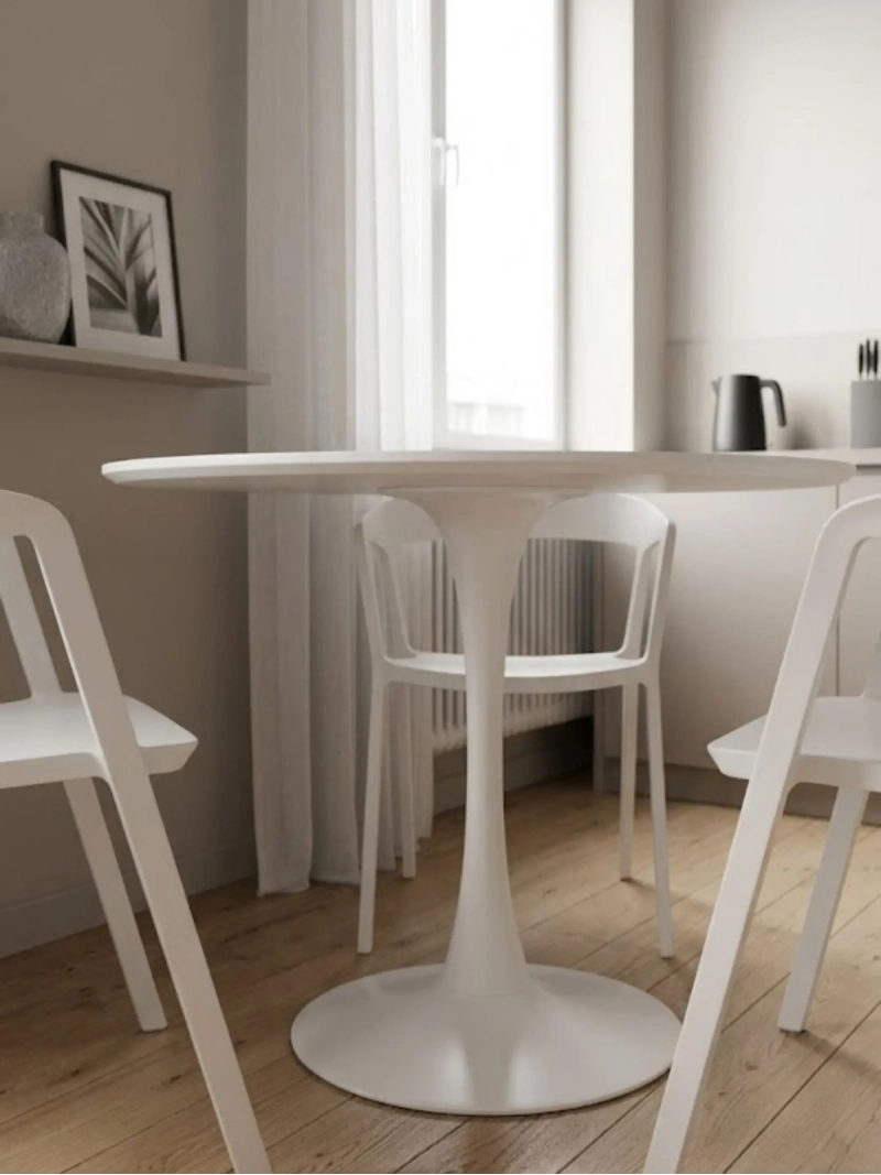 Mesa de comedor redonda de diseño (90cm) - Lotus FurnMod - 3