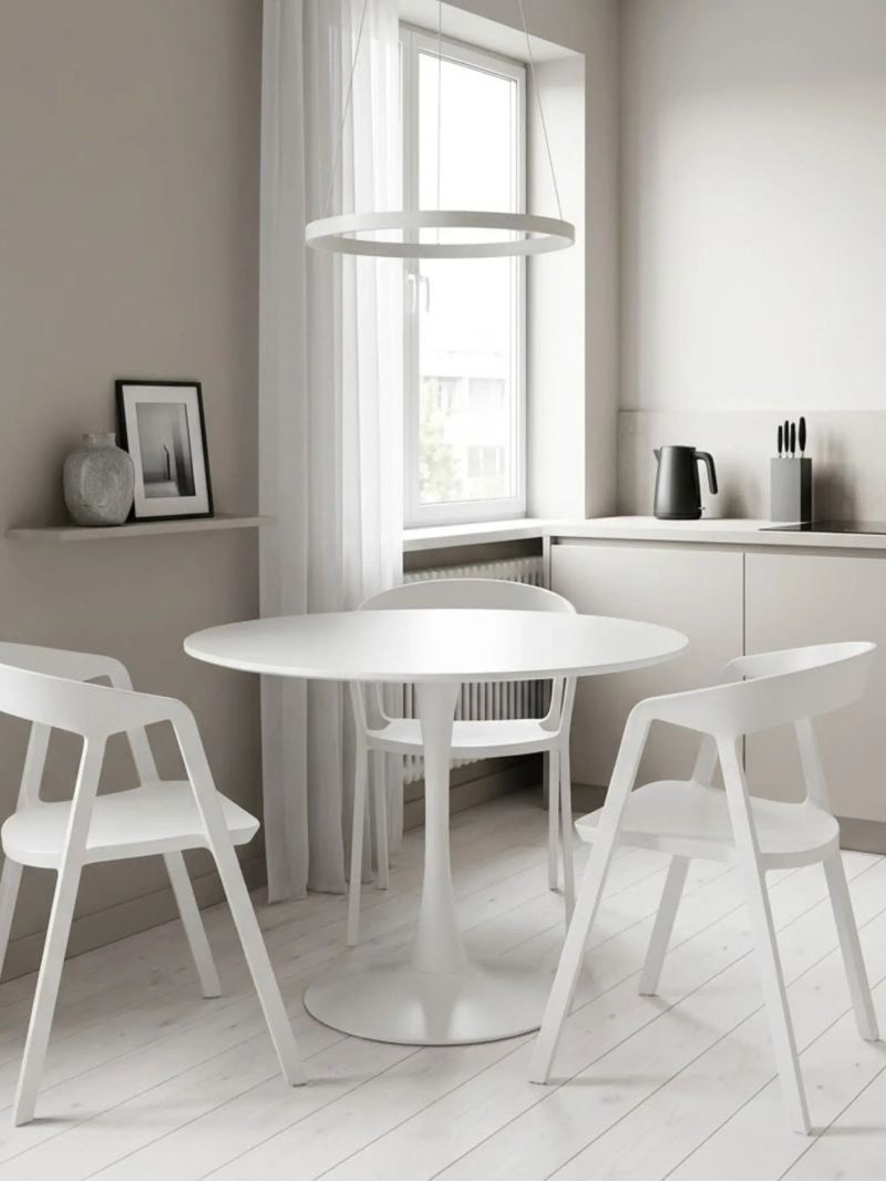 Mesa de comedor redonda de diseño (90cm) - Lotus FurnMod - 2