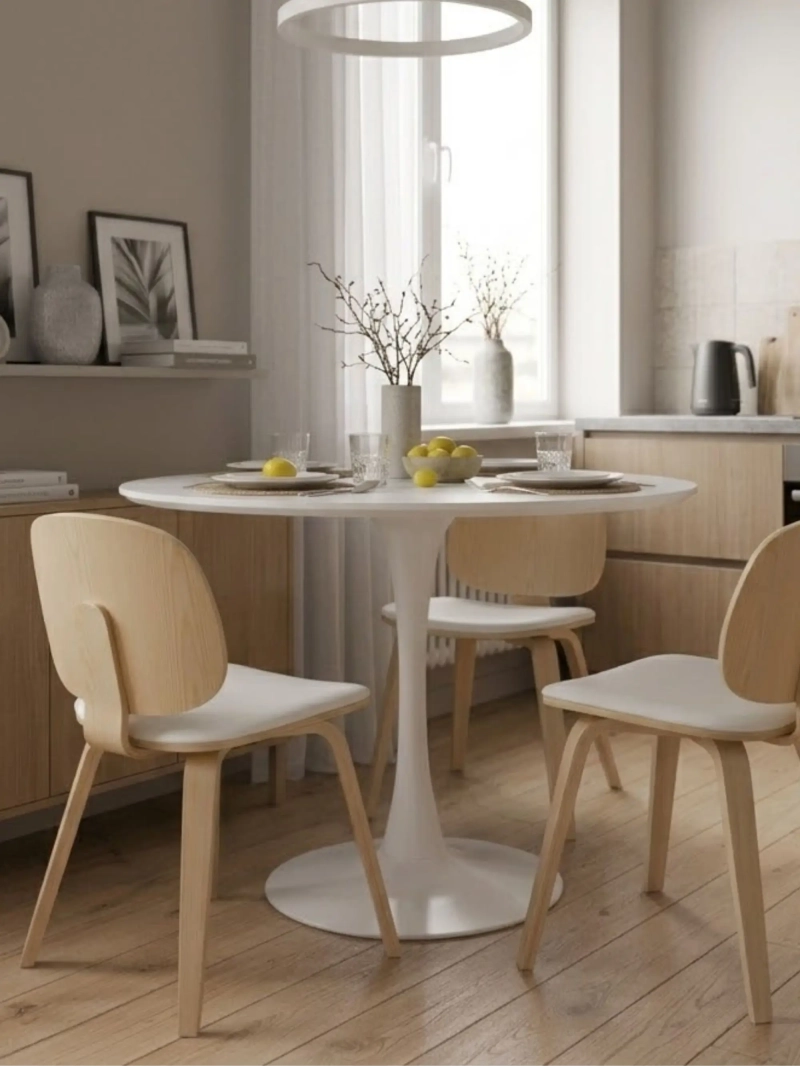 Round design dining table (100cm) - Lotus FurnMod - 1