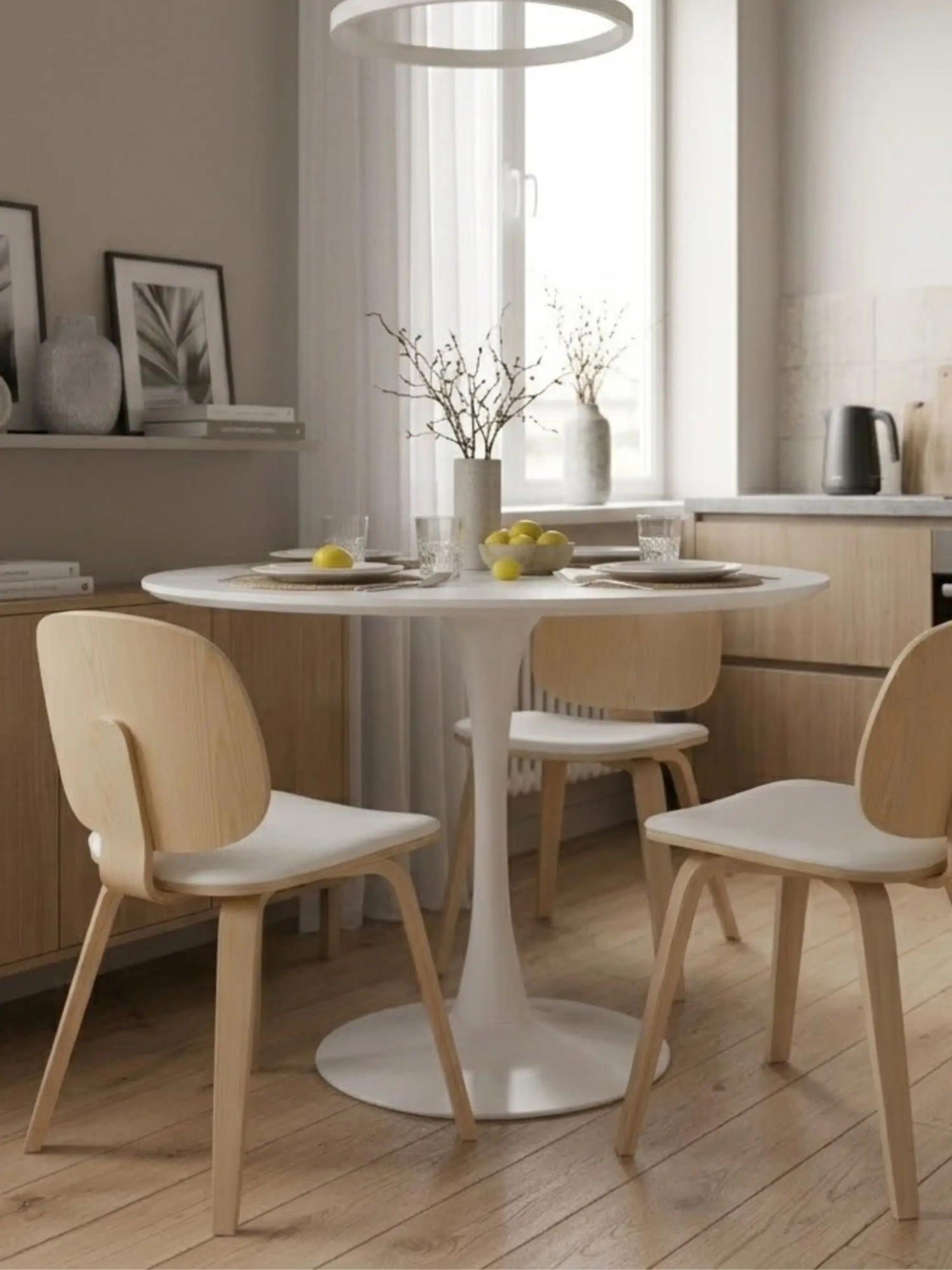 Round designer dining table (100 cm) - Lotus Strato FurnMod - 1