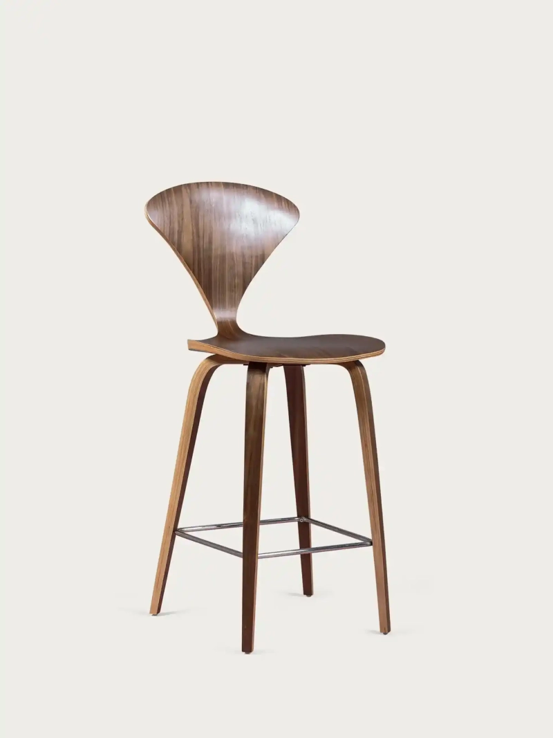 Handcrafted Walnut Bar Stool 75 cm - Cherner FurnMod - 3