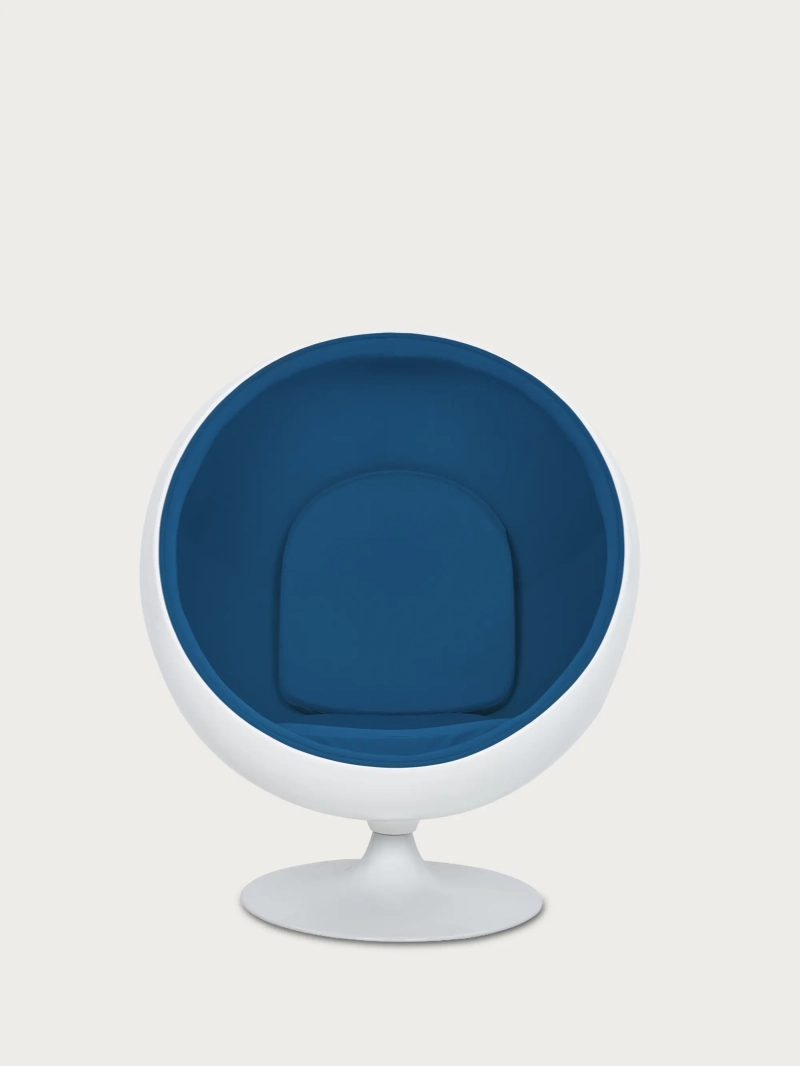 Rotating cashmere and fibreglass lounge chair - Ball FurnMod - 1