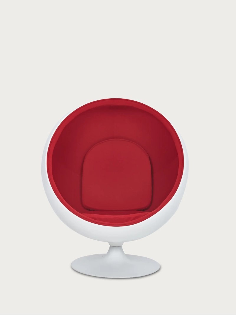 Rotating cashmere and fibreglass lounge chair - Ball FurnMod - 7