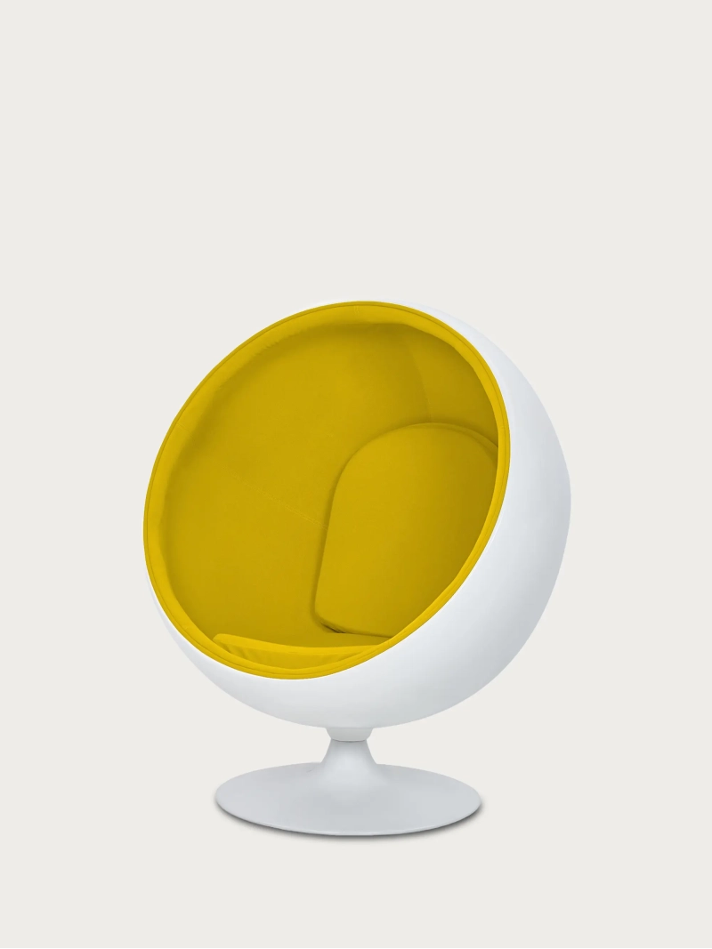 Rotating cashmere and fibreglass lounge chair - Ball FurnMod - 17