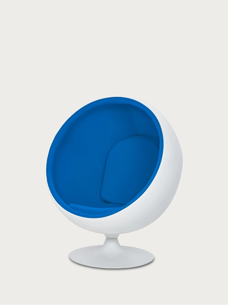 Rotating cashmere and fibreglass lounge chair - Ball FurnMod - 5