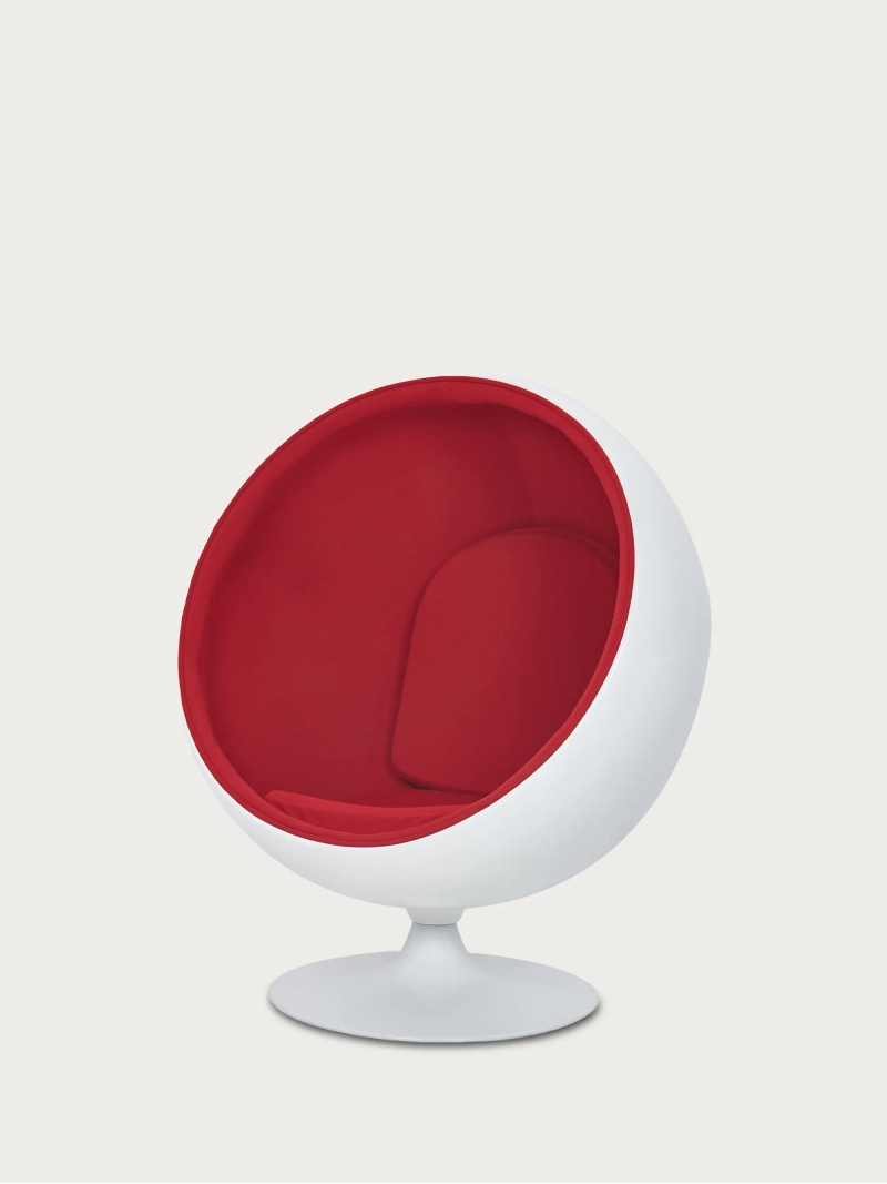 Rotating cashmere and fibreglass lounge chair - Ball FurnMod - 10
