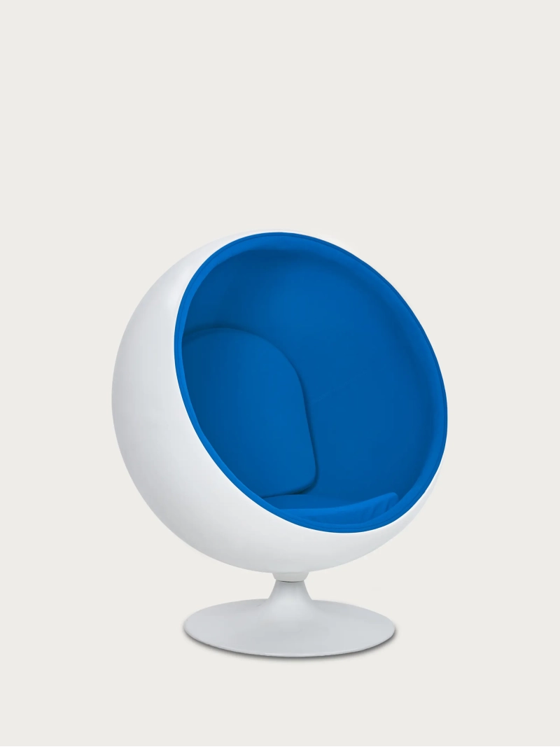 Rotating cashmere and fibreglass lounge chair - Ball FurnMod - 1