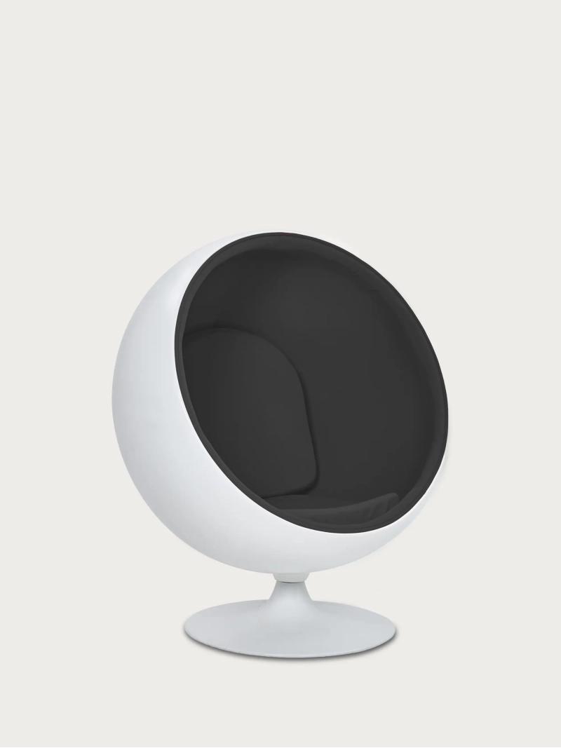 Rotating cashmere and fibreglass lounge chair - Ball FurnMod - 11